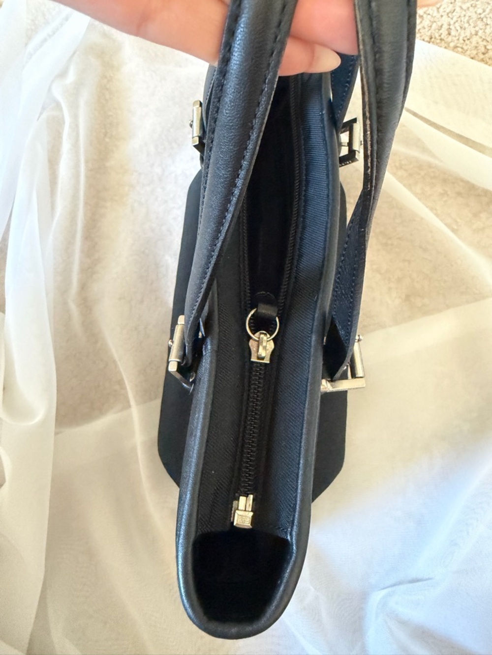 Coach Vintage Nylon Tote Bag Black Y2K Lightweight Shoulder Bag Style 7047 🖤 - Picture 10 of 15